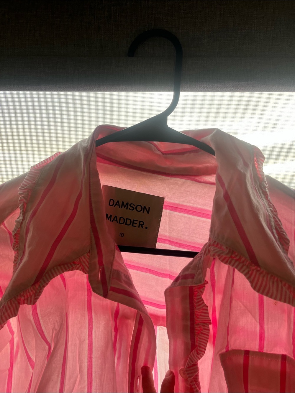 Damson Madder Pink Striped Button-Down Women's Shirt